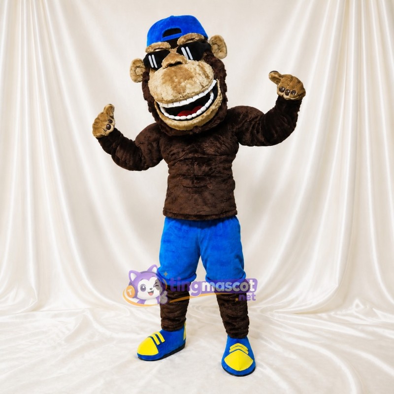 Gorilla Athlete Mascot Costume Full Body for Adults Sports Events