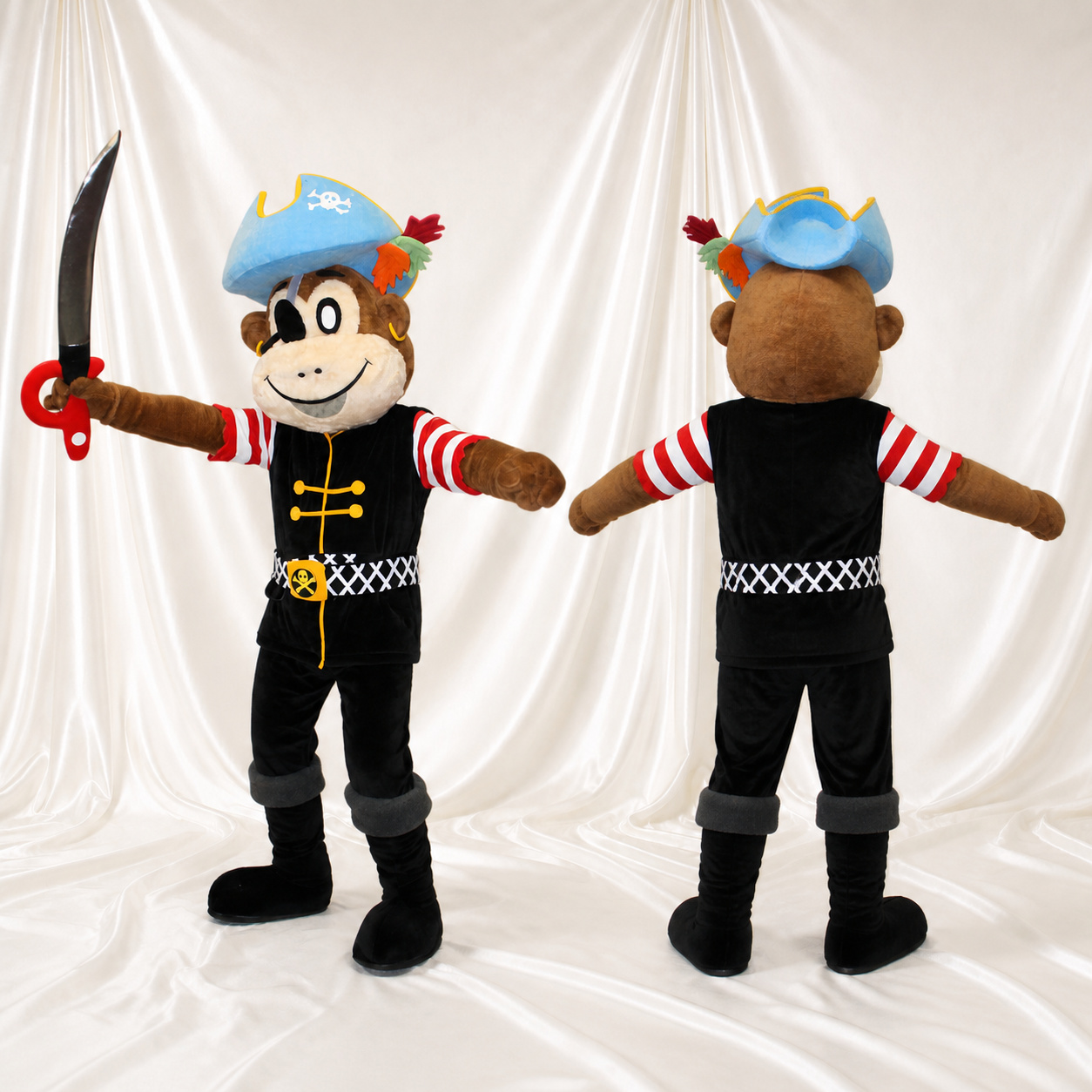 Monkey Pirate Mascot Costume Full Body for Adults School Events Monkey Pirate Mascot Costume Full Body for Adults School Events