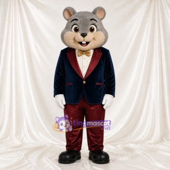 Mouse Gentleman Mascot Costume Full Body for Adults School Events