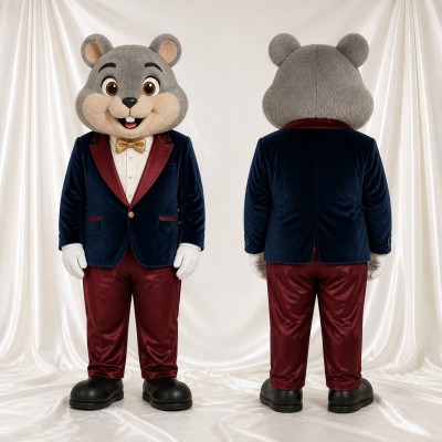 Mouse Gentleman Mascot Costume Full Body for Adults School Events