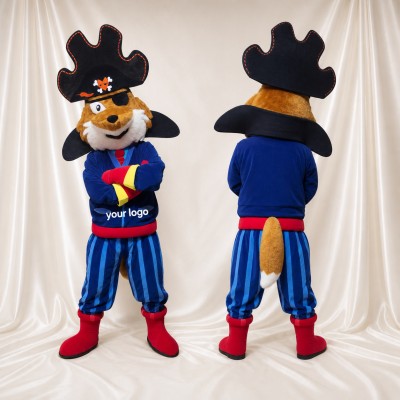 Costume de mascotte renard pirate intégral pour adultes – événements scolaires
