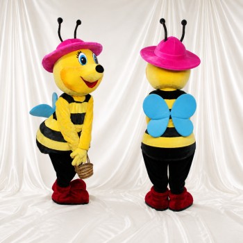 Abeille Jaune et Rose Costume de mascotte intégral pour adultes Événements scolaires
