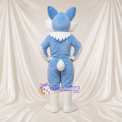 Light Blue Fox Mascot Costume Full Body for Adults School Events