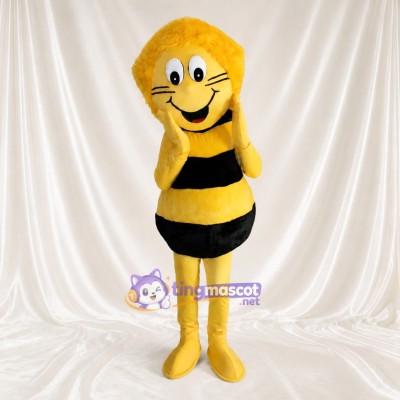 Yellow and Black Bee Mascot Costume Full Body for Adults School Events
