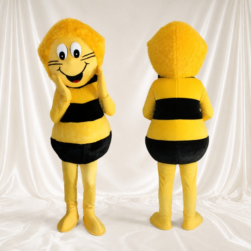 Yellow and Black Bee Mascot Costume Full Body for Adults School Events