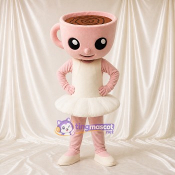 Ballerine Tasse de café Costume de mascotte intégral pour adultes Événements scolaires