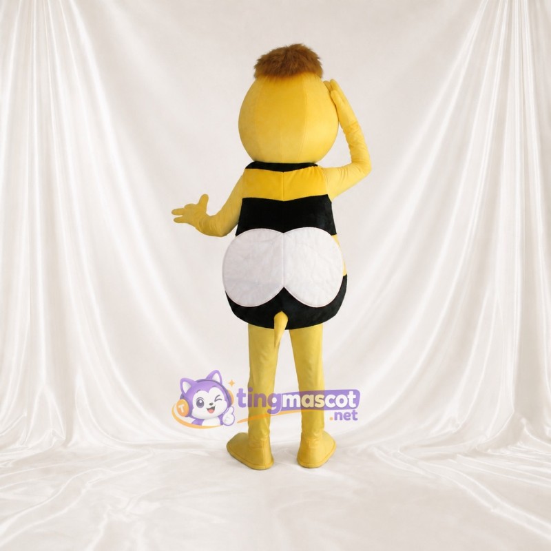 Yellow Yellow and Black Bee Mascot Costume Full Body for Adults School Events