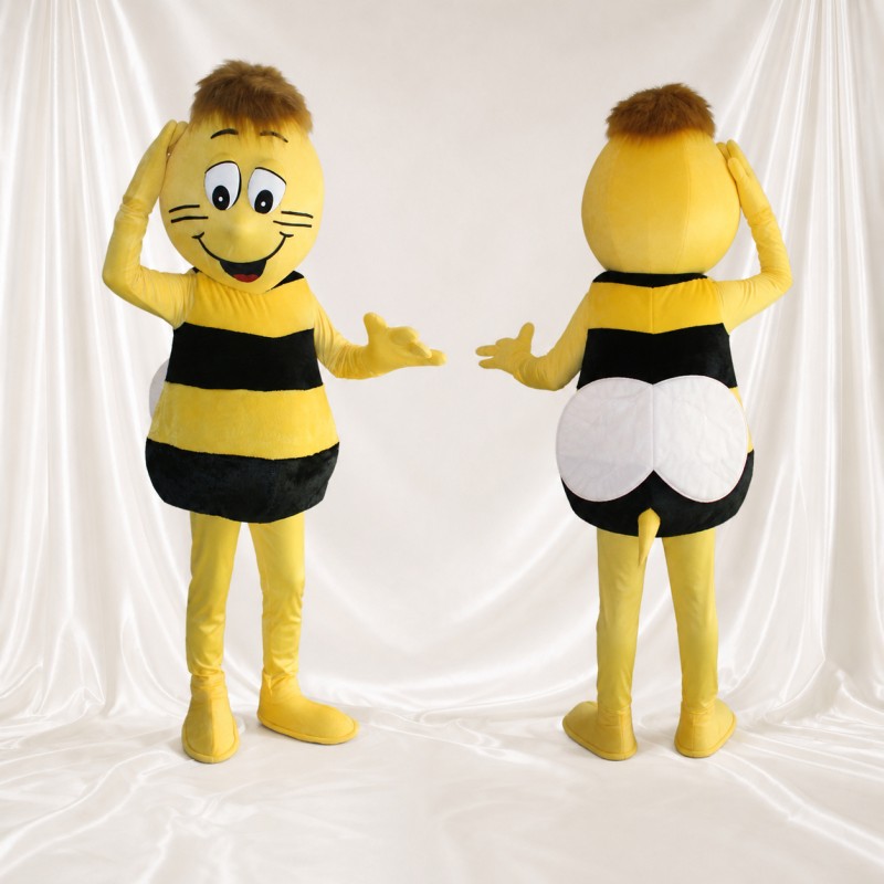 Yellow Yellow and Black Bee Mascot Costume Full Body for Adults School Events