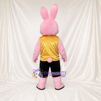 Lapin athlète rose Costume de mascotte intégral pour adultes Événements sportifs