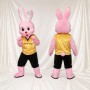 Lapin athlète rose Costume de mascotte intégral pour adultes Événements sportifs