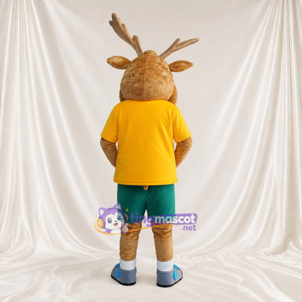 Beige Hirsch Maskottchenkostüm Ganzkörper für Erwachsene Schulveranstaltungen Beige Hirsch Maskottchenkostüm Ganzkörper für Erwachsene Schulveranstaltungen
