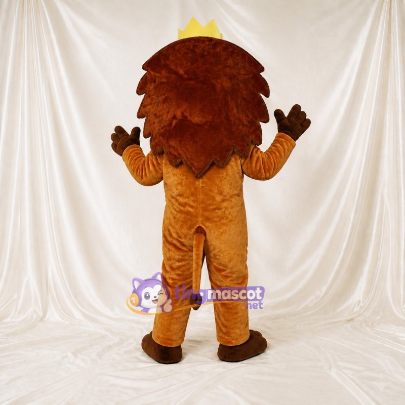 Crowned Lion Mascot Costume Full Body for Adults Stage Events