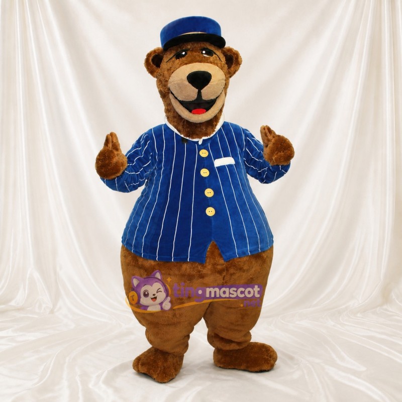Bear Bellhop Mascot Costume Full Body for Adults School Events