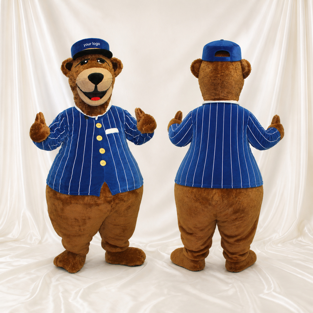 Bear Bellhop Mascot Costume Full Body for Adults School Events Bear Bellhop Mascot Costume Full Body for Adults School Events