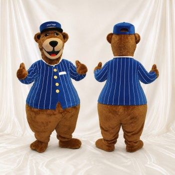 Bear Bellhop Mascot Costume Full Body for Adults School Events