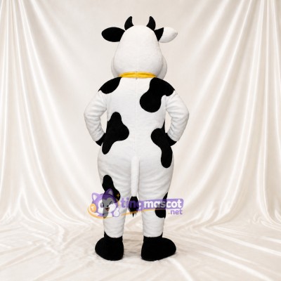 Black Cartoon Facial Cow Mascot Costume Full Body for Adults School Events