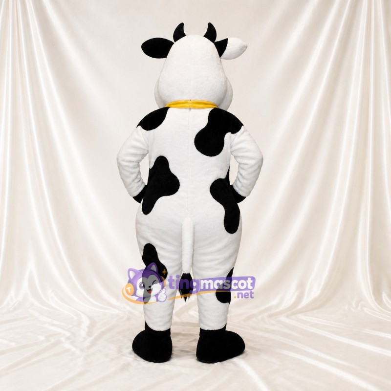 Black Cartoon Facial Cow Mascot Costume Full Body for Adults School Events
