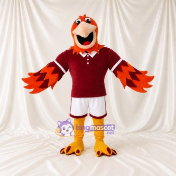 Orange Bird Athlete Mascot Costume Full Body for Adults Sports Events