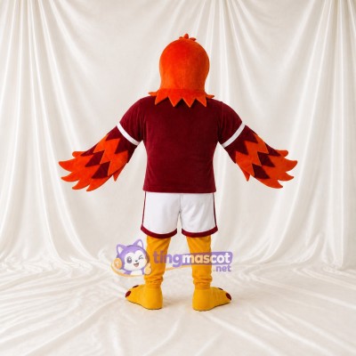 Orange Bird Athlete Mascot Costume Full Body for Adults Sports Events