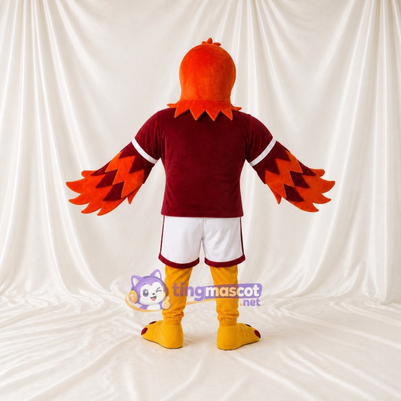 Orange Bird Athlete Mascot Costume Full Body for Adults Sports Events