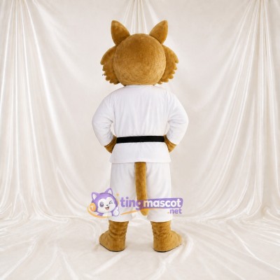Karate Cat Mascot Costume Full Body for Adults Sports Events