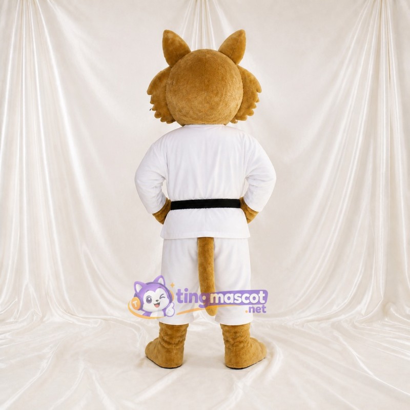 Karate Cat Mascot Costume Full Body for Adults Sports Events