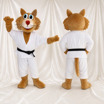 Chat de Karaté Costume de mascotte intégral pour adultes Événements sportifs