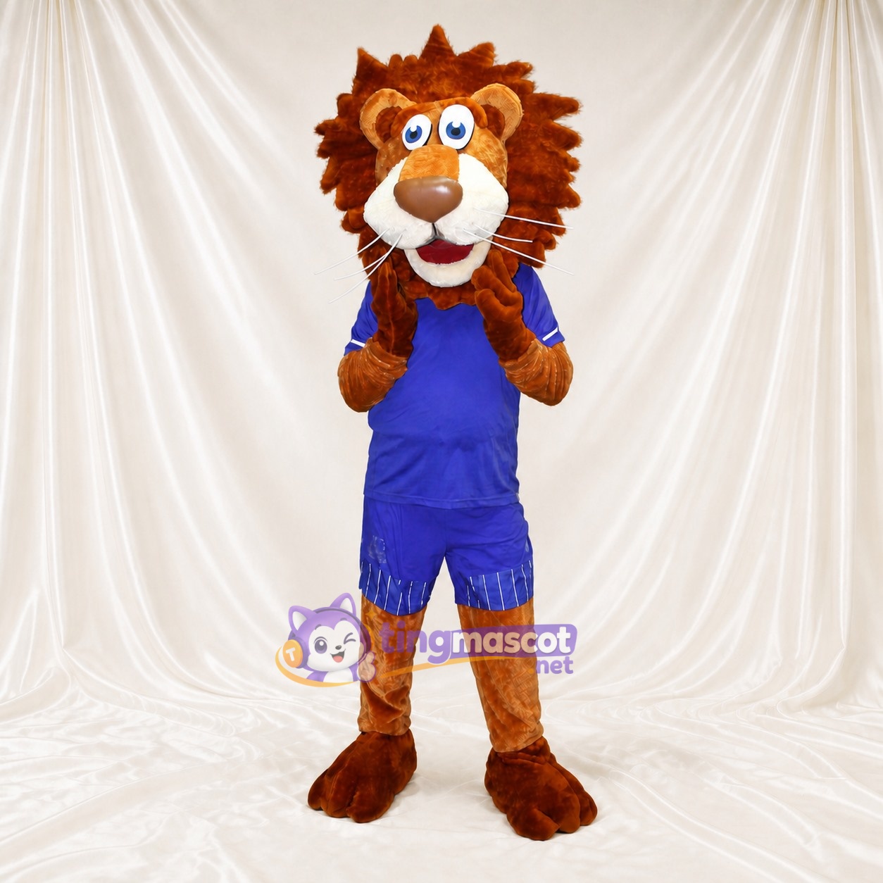 Brown Lion Athlete Mascot Costume Full Body for Adults Sports Events Brown Lion Athlete Mascot Costume Full Body for Adults Sports Events