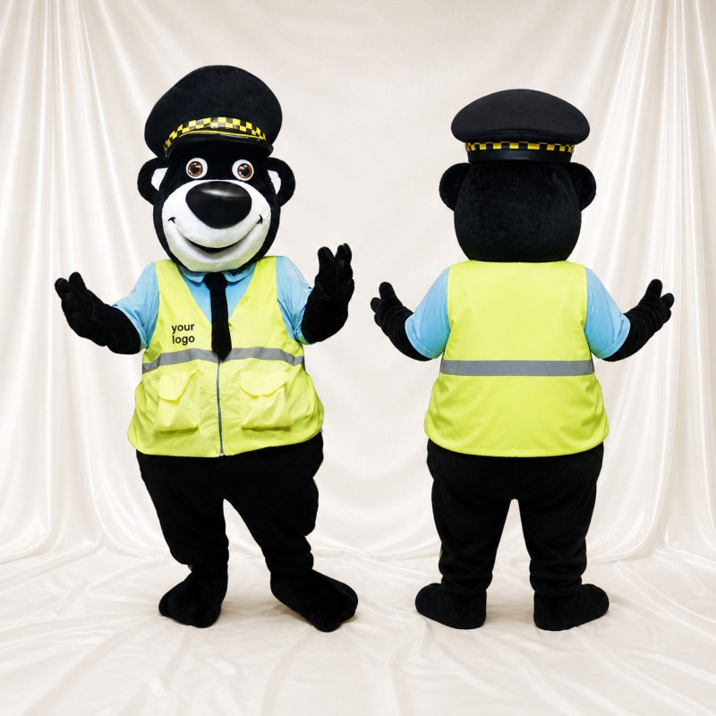Police Bear Mascot Costume Full Body for Adults Promotions