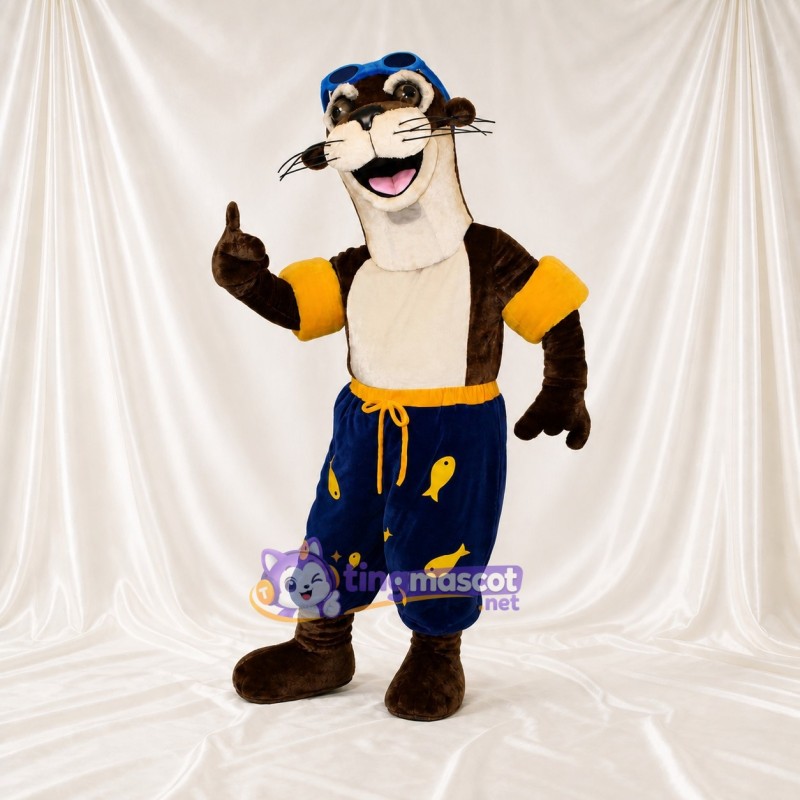 Team Uniform Otter Athlete Mascot Costume Full Body for Adults Sports Events