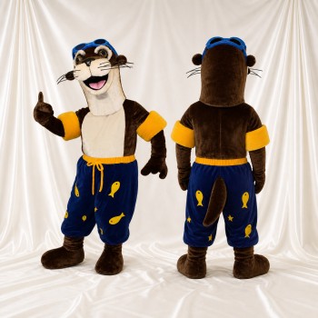 Team Uniform Otter Athlete Mascot Costume Full Body for Adults Sports Events