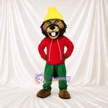 Worker Beaver Mascot Costume Full Body for Adults Promotions