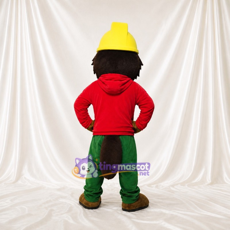 Worker Beaver Mascot Costume Full Body for Adults Promotions