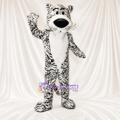 White Tiger Mascot Costume Full Body for Adults School Events