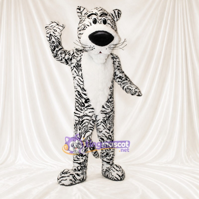 White Tiger Mascot Costume Full Body for Adults School Events