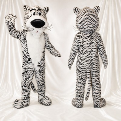 White Tiger Mascot Costume Full Body for Adults School Events