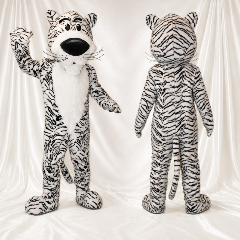 White Tiger Mascot Costume Full Body for Adults School Events