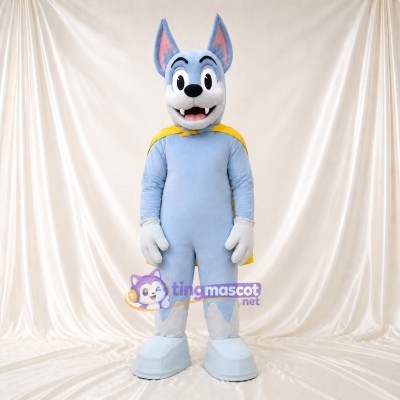 Costume de mascotte chien super-héros intégral pour adultes – événements scolaires