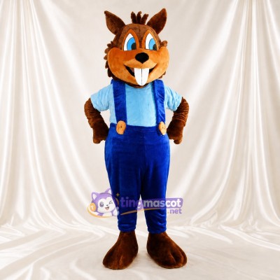 Worker Squirrel Mascot Costume Full Body for Adults Promotions