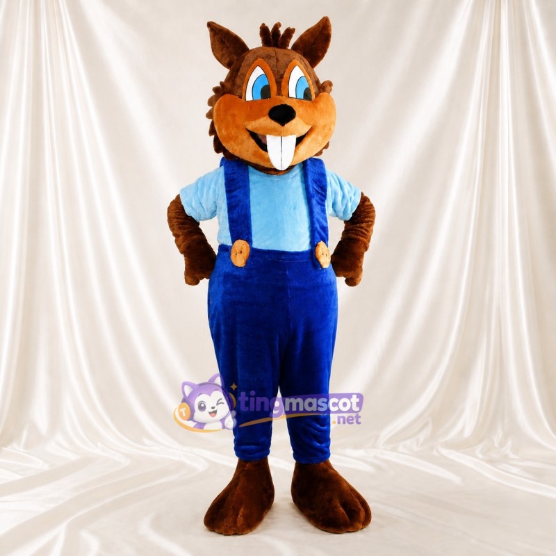 Worker Squirrel Mascot Costume Full Body for Adults Promotions