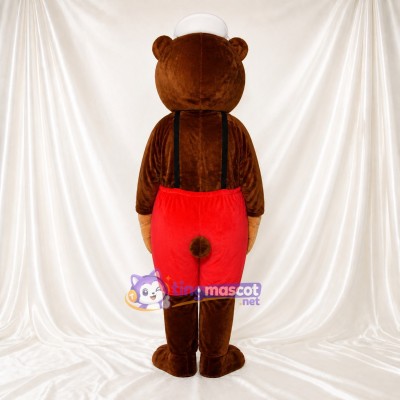 Construction Bear Mascot Costume Full Body for Adults School Events