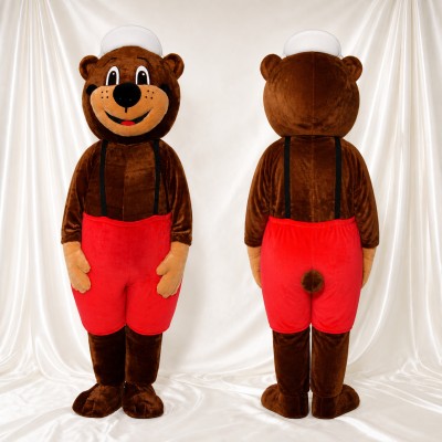 Construction Bear Mascot Costume Full Body for Adults School Events