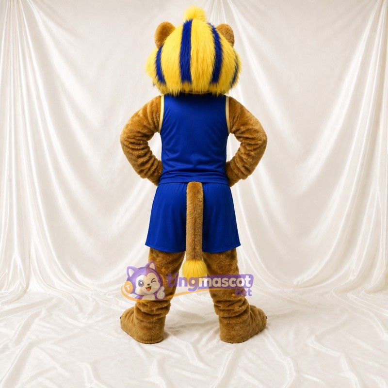 Brown Lion Cheerleader Mascot Costume Full Body for Adults Sports Events