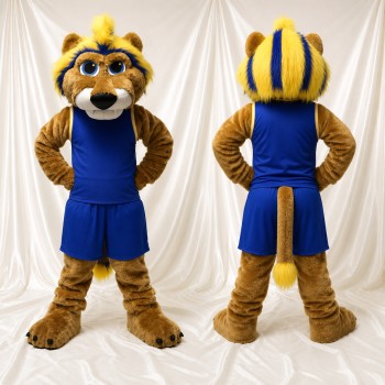 Brown Lion Cheerleader Mascot Costume Full Body for Adults Sports Events