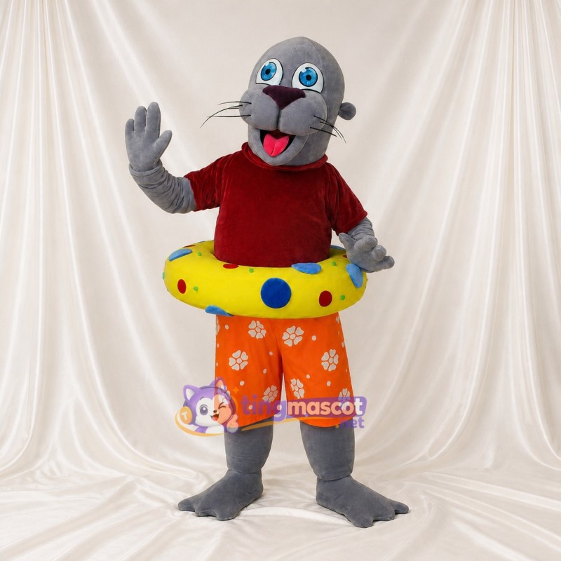 Swimmer Seal Mascot Costume Full Body for Adults Sports Events