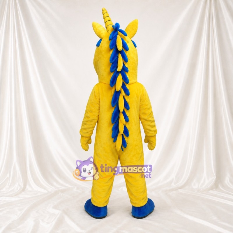 Yellow Unicorn Mascot Costume Full Body for Adults School Events
