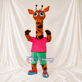 Giraffe Athlete Mascot Costume Full Body for Adults Sports Events