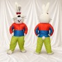 Lapin Athlète Blanc Costume de mascotte intégral pour adultes Événements sportifs