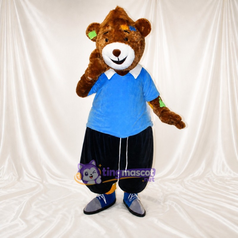 Équipe Athlète ours en uniforme Costume de mascotte intégral pour adultes Événements sportifs