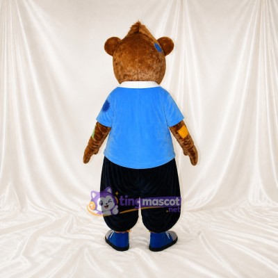 Équipe Athlète ours en uniforme Costume de mascotte intégral pour adultes Événements sportifs